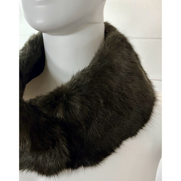 Genuine Brown Rabbit Stole Clip One Size Retro Glam Mob Wife - Picture 2 of 8